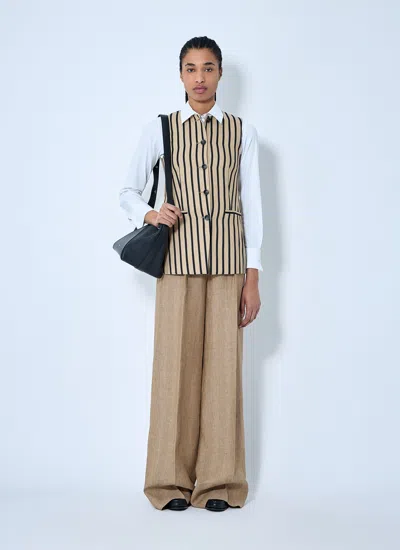 Max Mara Linen Pleated Pants