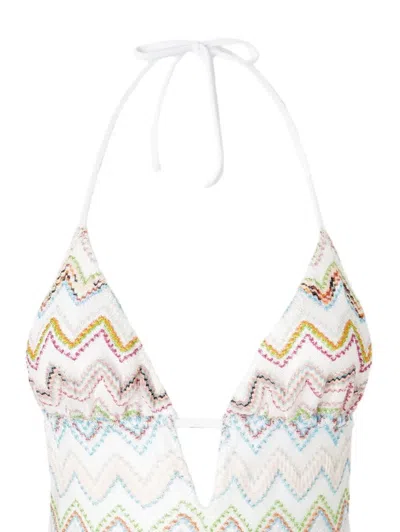 Missoni Women Zig-zag Motif V-neck Swimsuit In Multi