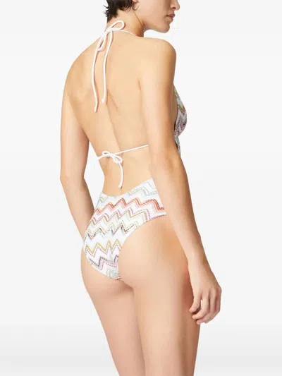 Missoni Women Zig-zag Motif V-neck Swimsuit In Multi