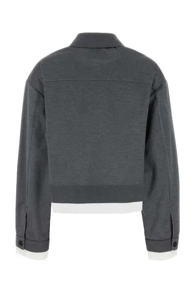 Miu Miu Women Dark Grey Silk Blend Sweatshirt