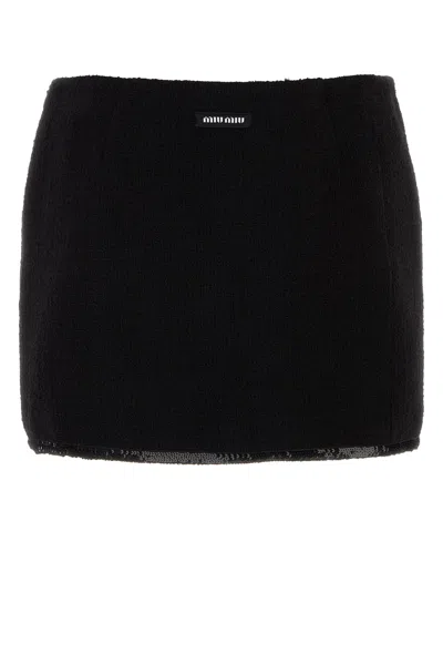 Miu Miu Skirt With Front Pockets And Textured Fabric