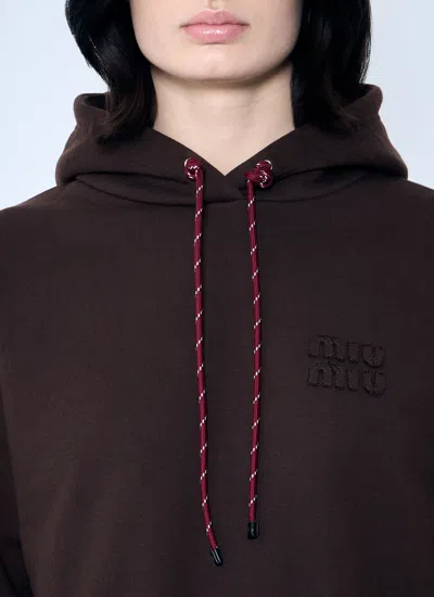 Miu Miu Women Logo Motif Hooded Sweatshirt