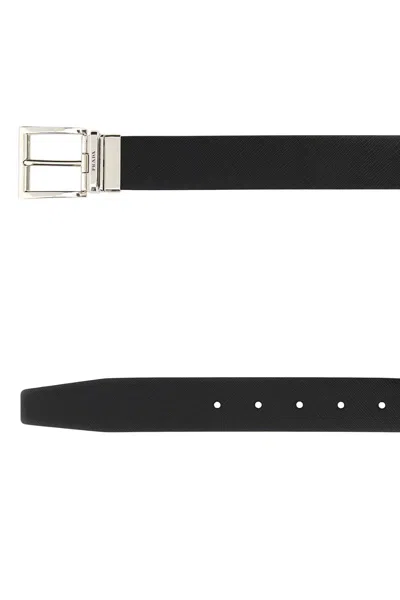 Prada Men Black Leather Reversible Belt