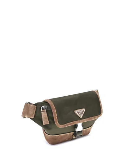 Prada Men Re-nylon And Suede Fanny Pack