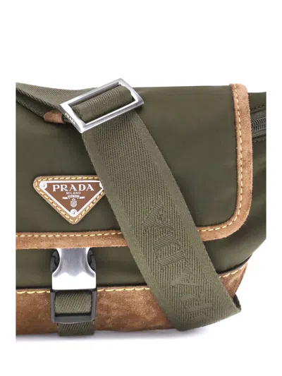 Prada Men Re-nylon And Suede Fanny Pack