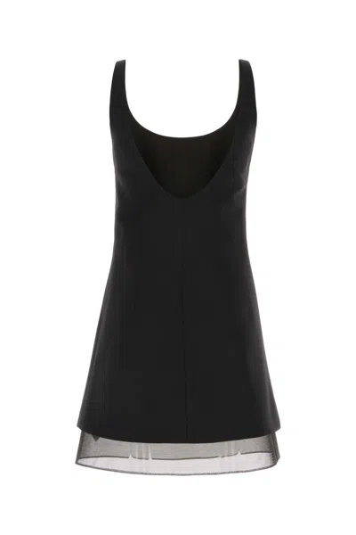 Prada Women Black Wool Mini Dress