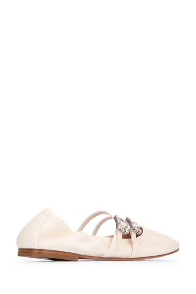 Roger Vivier Women Mini Strap Strass Soft Ballerina In Neutral
