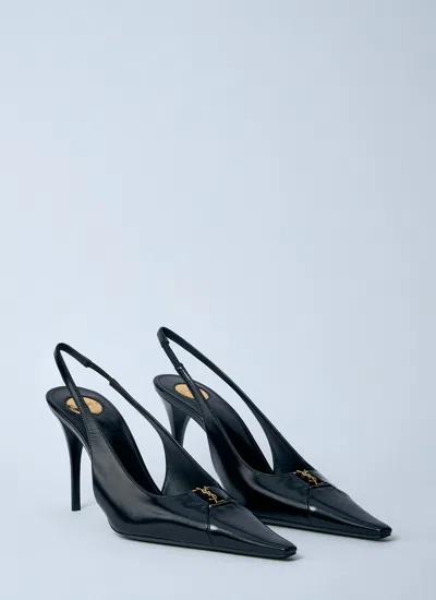 Saint Laurent Babylone 80 Leather Slingback Heels