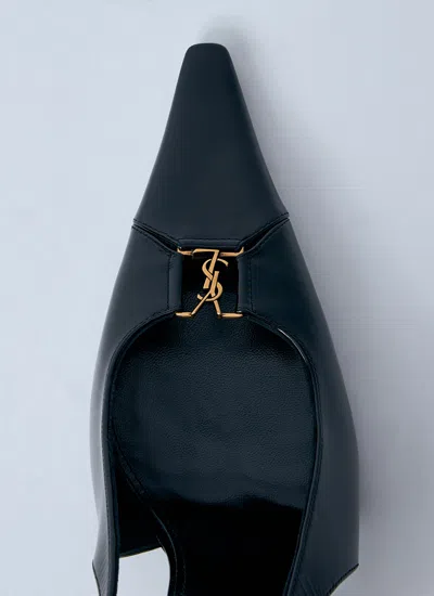 Saint Laurent Babylone 80 Leather Slingback Heels