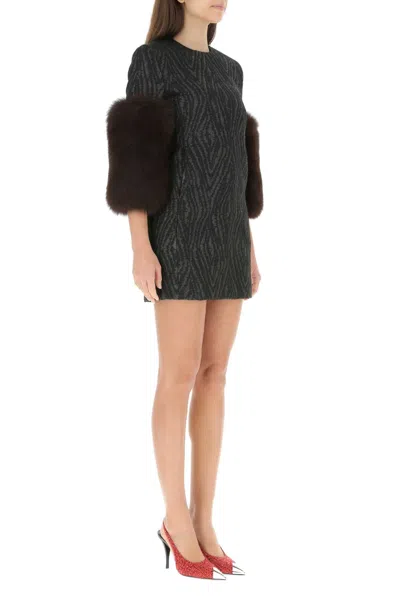 Saint Laurent Black Crewneck Mini Dress