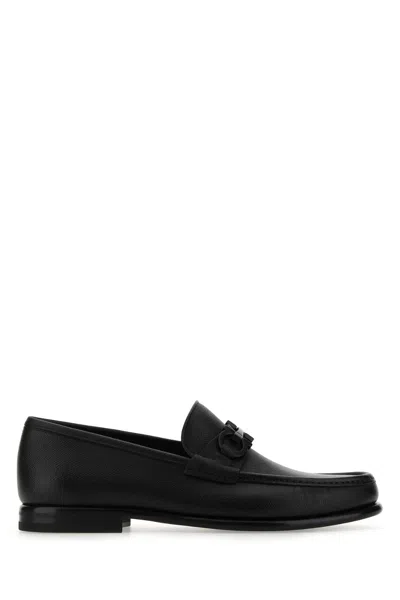 Ferragamo Salvatore  Men Black Leather Loafers