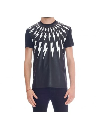 Shop Neil Barrett Tshirt In Black+wh