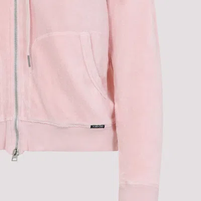 Tom Ford Towelling Hoodie With Hood And Pockets In Pink