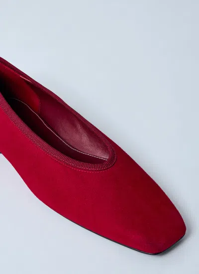 Totême The Minimalist Grosgrain-trimmed Suede Ballet Flats