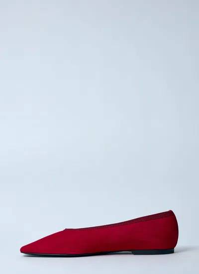 Totême The Minimalist Grosgrain-trimmed Suede Ballet Flats
