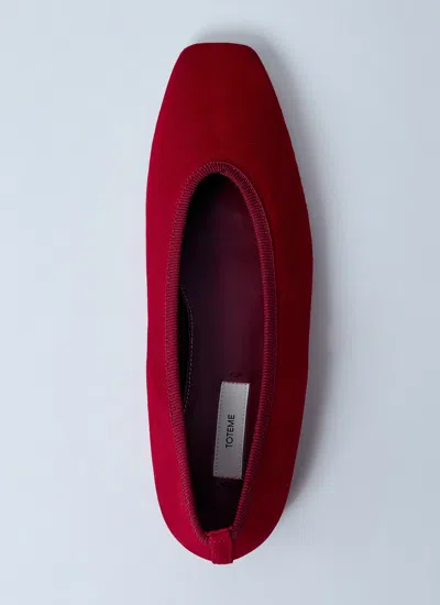 Totême The Minimalist Grosgrain-trimmed Suede Ballet Flats