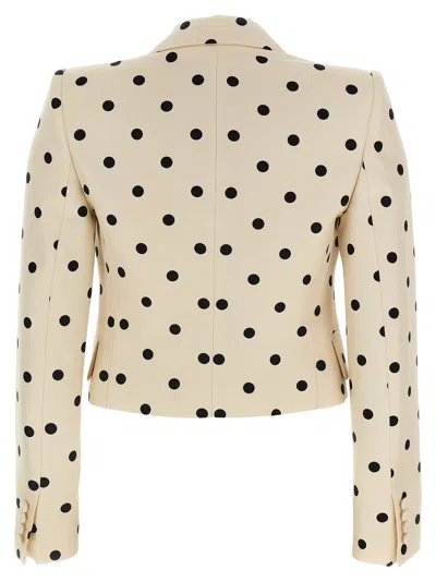 Valentino Bow-embellished Polka-dot Silk-shantung Jacket