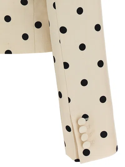 Valentino Bow-embellished Polka-dot Silk-shantung Jacket