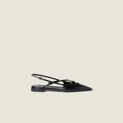 Miu Miu Slingback Ballerinas With Buckles In Black