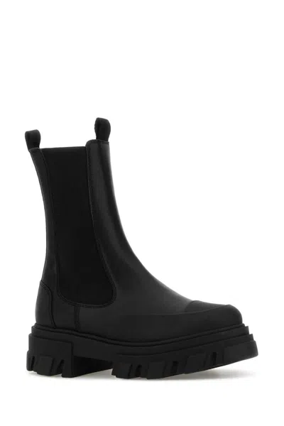 Ganni Leather Ankle Boots Boots And Ankle Boots Black