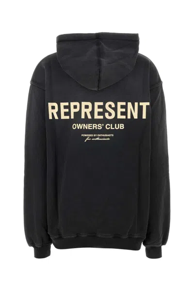 Represent Charcoal Cotton Sweatshirt In Black