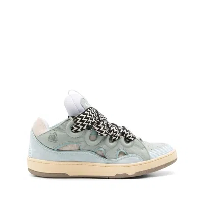 Lanvin Suede Leather Curb Sneakers Men