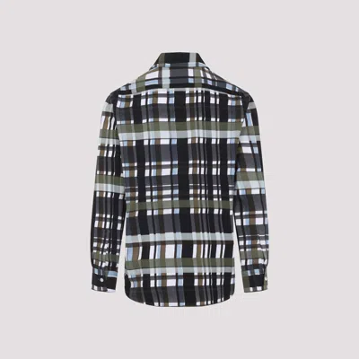 Bottega Veneta Checked Collar Shirt Long Sleeves In Gray
