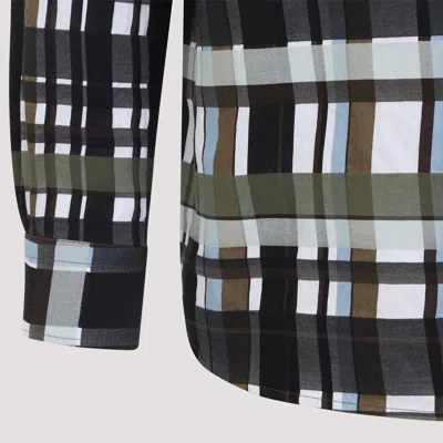 Bottega Veneta Checked Collar Shirt Long Sleeves In Gray