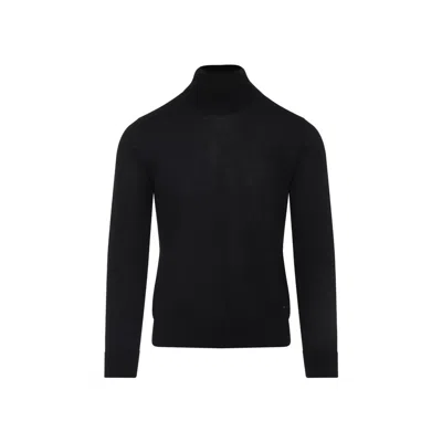 Brioni Cashmere High-neck In Cashmere And Silk In Black