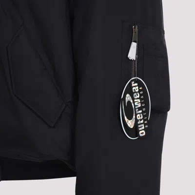 Balenciaga Black Polyamide Large Fit Bomber Jacket In Black