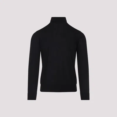 Brioni Cashmere High-neck In Cashmere And Silk In Black