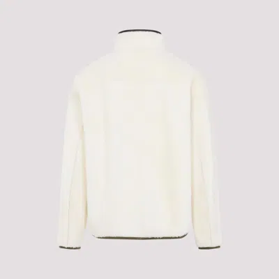 Marni Fleece Bomber Jacket With Zip-up Closure In White