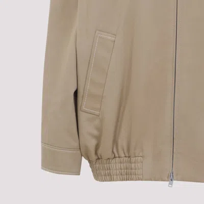 Marni Hooded Jacket With Embroidered Detail And Elasticated Hem In Brown