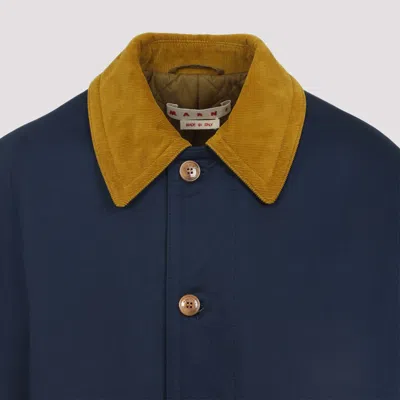 Marni Parka In Gabardine De Coton In Blue