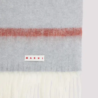 Marni Fringed Alpaca Scarf In Brown