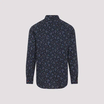 Paul Smith Men's Regular Fit Shirt With All-over Print In Blue