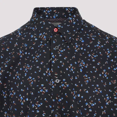 Paul Smith Men's Regular Fit Shirt With All-over Print In Blue