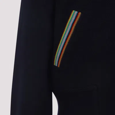 Paul Smith Zip-up Jacket With Colorful Striped Accents In Blue