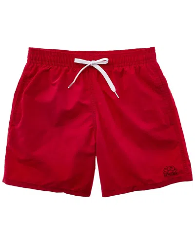 Sundek Elastic Waist Swim Trunk In Red