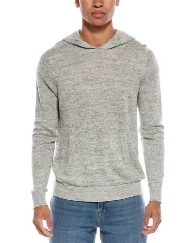 Vince Marled Linen Hoodie In Gray