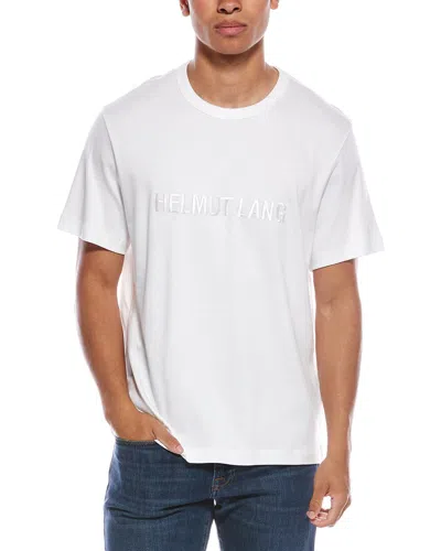 Helmut Lang Logo-embroidered Cotton T-shirt In White