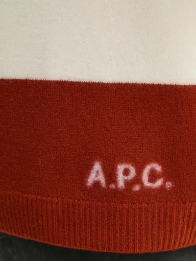 Apc Striped Crew-neck Sweater In White