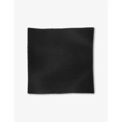 Cartier Womens Black C De  Wool And Silk-blend Shawl