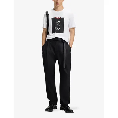 Hugo Boss Cotton Jersey T-shirt With Mixed-print Logo