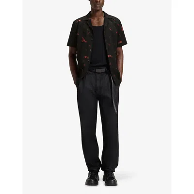 Hugo Boss Mens Hugo Bird-print Short-sleeve Cotton Shirt