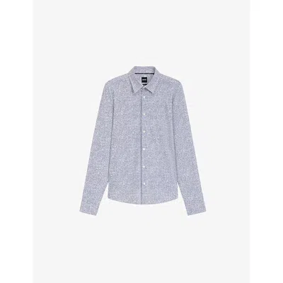 Hugo Boss Slim-fit Shirt In Printed Performance-stretch Jersey