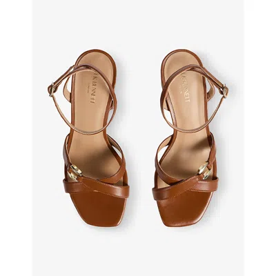 Lk Bennett Womens  Ena Heeled Leather Sandals