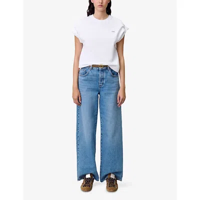 Claudie Pierlot Womens  Logo-embroidered Relaxed-fit Cotton T-shirt