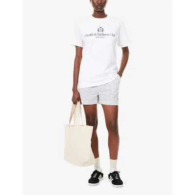 Sporty And Rich Womens Sporty & Rich H&w Crest Round-neck Cotton-jersey T-shirt