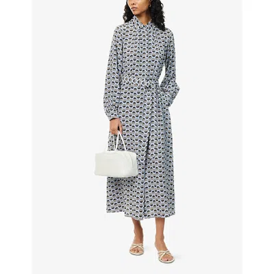 Weekend Max Mara Printed Silk Maxi Shirt Dress